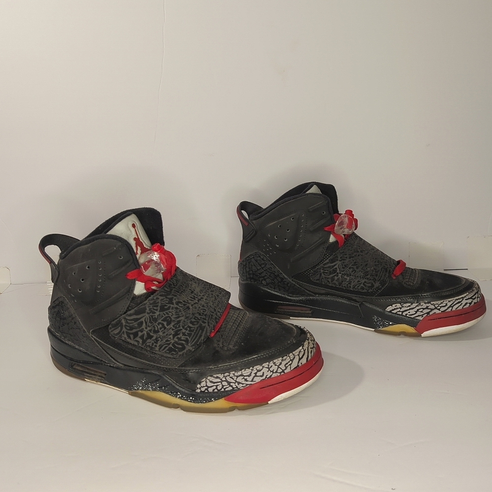 Air Jordans Son Of Mars Black Cement Sneakers - Mens Size 9